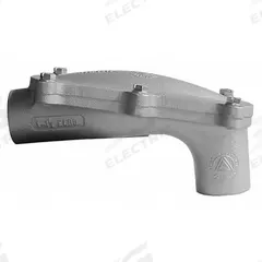 Pulling Elbow: Aluminum, Electroplated/Powder Coated, 1 1/2 in Trade Size, Female to Female, NPT (MPN ELBD-150A). Key specifications — Ends - Hazardous Fittings: 1-1/2 in FNPT x 1-1/2 in FNPT; Material: Aluminum; Finish: Powder Coated; Brand: APPLETON ELECTRIC.