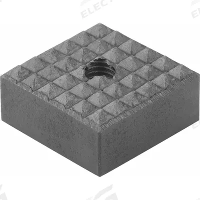 KIPP Gripper Pad w/Tapped Through-Hole: Counterbored Hole, Carbide, Fine, 25 mm Face Wd - Square Gripper Pads with Tapped Through-Hole
