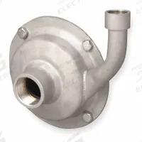 DAYTON Centrifugal Pump Head: Centrifugal Pump Head, 56J NEMA, 2 hp Max. Horsepower, 60 Hz Freq, NPT (MPN 4JMY6). Key specifications — Compatible Motor Frame: 56J NEMA; Impeller Material: 304 Stainless Steel; Brand: DAYTON; Volute Material: 304 Stainless Steel; Discharge Rotation: 360° at 90° Increments; Impeller Design: Closed; Housing Material: 304 Stainless Steel.