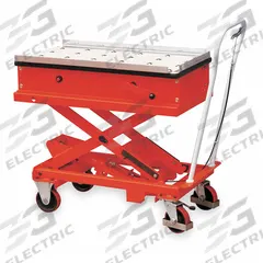 DAYTON Scissor Lift Table: 440 lb Load Capacity, 32 in L x 20 in W, 43 3/4 in Max Lifting Ht, Steel (MPN 2MPP5). Key specifications — attr1345487: Steel; attr1345523: DAYTON.
