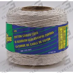 APPROVED VENDOR Twine: Twisted, 20 lb Working Load Limit, Spool, 1/16 in Dia, 400 ft Overall Lg (MPN CC1805-WA). Key specifications — attr987601: APPROVED VENDOR.