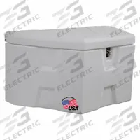 BUYERS PRODUCTS Trailer Tongue: Polyethylene, White, 19 in Overall Dp, 17 29/32 in Overall Ht, Hasp (MPN 1701679). Key specifications — Color: White; Brand: BUYERS PRODUCTS; Latch Type: Hasp; Lock Type: Padlockable.