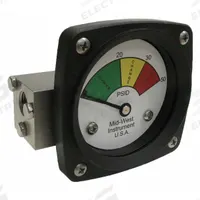 MIDWEST INSTRUMENT 3-Color Differential Pressure Indicator: 1,000 psig Max. Static Pressure, 522 (MPN 522S-050). Key specifications — Brand: MIDWEST INSTRUMENT; Accuracy: ±5% of Full Scale; Sensor Material: Buna-N; Housing Material: Stainless Steel; Transition Points: 0 psid to 20 psid (Green) / 20 psid to 30 psid (Yellow) / 30 psid to 50 psid (Red).