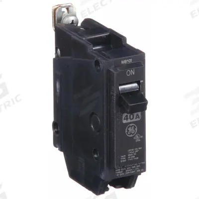 GE Miniature Circuit Breaker: THQB, 40 A, 120/240V AC, Single Phase, 10kA at 120/240V AC - THQB & THHQB Series, Bolt-On GE Miniature Circuit Breakers