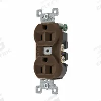 BRYANT Receptacle: Duplex, 5-15, Brown, 125V AC, 15 A, 2 Pole / 3 Wire (MPN 5262BN)