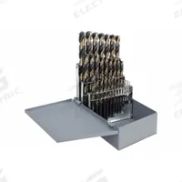 CLE-LINE Jobber Length Drill Bit Set: 29 Pc, 1/16" to 1/2" by 64ths, 135° Split Point, 3-Flats Shank (MPN C18125). Key specifications — attr1236168: Metal Index.