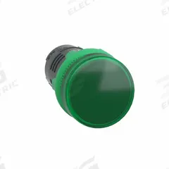 SCHNEIDER ELECTRIC Pilot Light: 22 mm Panel Mounting Hole Dia, LED, Green, XB5 (MPN XB5EVB3). Key specifications — Brand: SCHNEIDER.