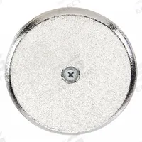 OATEY Cover: 5 1/4 in Overall Dia, 1/4 in Overall Ht, Plastic, Chrome, Silver, Screw-In (MPN 34406). Key specifications — Color: Silver; Resistance Properties: Corrosion-Resistant; Brand: OATEY; Finish: Chrome; Includes: Screws.