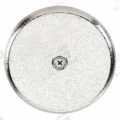 OATEY Cover: 5 1/4 in Overall Dia, 1/4 in Overall Ht, Plastic, Chrome, Silver, Screw-In (MPN 34406). Key specifications — Color: Silver; Resistance Properties: Corrosion-Resistant; Brand: OATEY; Finish: Chrome; Includes: Screws.
