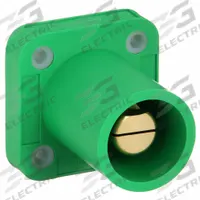 Single Pole Receptacle: Green, Straight Taper Nose Mating, Threaded Stud Termination, 400 A (MPN HBLMRSGN). Key specifications — Series: 16; Receptacle Gender: Male; Brand: HUBBELL.