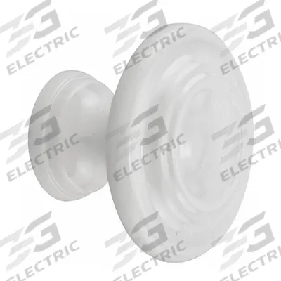 PRIME-LINE Closet Door Pull Knob: White, Zinc, Painted - Hardware