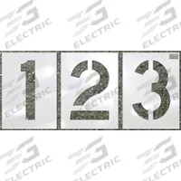 C.H. HANSON Stencil Set: 0 to 9/Blank ( ), 10 in Character Ht, 6 19/32 in Character Wd, Polyethylene (MPN 70357). Key specifications — Material: Polyethylene; Includes: (2) Blanks; Characters Included: Blank ( ); Interlocking Orientation: Horizontal; Brand: C.H. HANSON; Included Characters: Blank ( ).