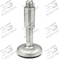 ELESA Male-End Leveling Mount: Swiveling Stud, M24 Thread Size, 100 mm, 21,000 N Capacity (MPN LMRS.100-SST-M24-279). Key specifications — Finish: Sandblasted Matte; Base Shape: Round; Load Capacity: 21,000 N; Includes: Sleeve; Hex Size: 1.181 in.