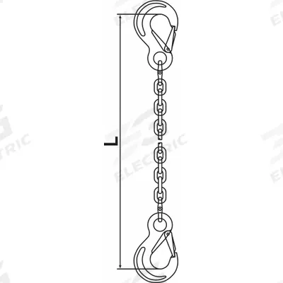 PEWAG Chain Sling: 9/32 in Chain Trade Size, 120 Chain Grade, Sling Hook, Steel - Grade-120 Single-Leg Chain Slings