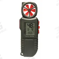 ACURITE Anemometer: 0.1 mph Air Velocity Resolution, Relative Humidity, Rotating Vane, Under 100 fpm (MPN 00256M). Key specifications — Data Logging: No; Manufacturer Part Number: 00256M; Brand: ACURITE; Temperature Accuracy: +/ 2.0°; Digital Display Screen Type: LCD; Display Type: Digital; Includes: Storage Pouch; Power Source: Battery.