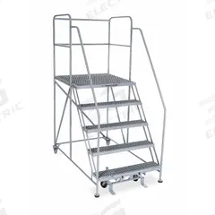 COTTERMAN Mobile Work Platform: 4.2 ft Platform Ht - Max, 36 in x 36 in, Steel, 800 lb Load Capacity (MPN 5WP3636RA3B4B8AC1P6). Key specifications — Folding: Not Foldable; Mobility: Rolling; Components Included: Rubber Foot Pads; Use Location: Indoor; Brand: COTTERMAN; Color: Gray; Height Adjustability: Fixed Height; Includes Handrails: Handrails Included.
