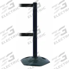 TENSABARRIER Barrier Post with Belt: Black, No Pattern, No Legend, 7 1/2 ft Belt Lg, Black (MPN 886T2-33-STD-NO-B9X-C). Key specifications — Base Material: Rubber; Belt Color: Black; Brand: TENSABARRIER; Post Material: Plastic; Post Color: Black; Message: No Legend.