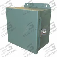 HAMMOND Electrical Enclosure: Steel, 6 in x 6 in x 4 in, NEMA 12/13/3R/4, Solid Cover, Hinged (MPN HJ664HLP). Key specifications — Closure Method: Clamps; Brand: HAMMOND; Knockouts: Not Included.
