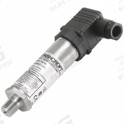 ASHCROFT Pressure Transmitter: 0 psi to 1,000 psi, 4 to 20mA DC, Hirschmann Form A DIN 43650-A - Intrinsically Safe with DIN 43650 Form A Connector
