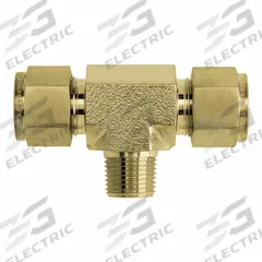 BRENNAN INDUSTRIES Compression Tee Fitting: 3/8 in OD x 3/8 in OD x 3/8 in Pipe Size, Brass (MPN N2601-06-06-06-B). Key specifications — Compatible Fitting Brands: Swagelok; Brand: BRENNAN INDUSTRIES; Series: N2601.
