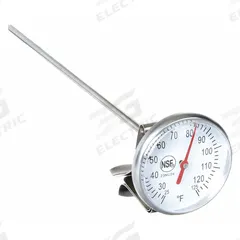 APPROVED VENDOR Dial Pocket Thermometer: 25°F to 125°F, +/- 2°F, 8 in Stem Lg, Fahrenheit (MPN 23NU24). Key specifications — Accuracy: +/- 2°F; Brand: APPROVED VENDOR; Temperature Units: Fahrenheit.