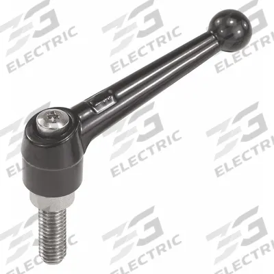 KIPP Adjustable Handle: Zinc w/ SS Thread, M16 - Ball-Style Adjustable Handles with Threaded Stud