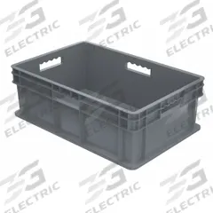 AKRO-MILS Straight Wall Tote: 13.3 gal, 23 3/4 in x 15 3/4 in x 8 1/4 in, Stacking Capable, Gray (MPN 37688GREY). Key specifications — Material: Plastic; Stackable: Stacking Capable; Brand: AKRO-MILS.