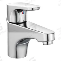 CFG Straight Spout Bathroom Faucet: Edgestone, Brass, Chrome Finish, 1.2 gpm Flow Rate, Single-Post (MPN 46100). Key specifications — Includes: Deck Plate; Brand: CFG; Series: Edgestone.