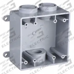 CANTEX Electrical Box: PVC, Rectangular, 2 Gangs, 3/4 in Hub Size, 35.3 cu in Capacity, Gray (MPN 5133401). Key specifications — Color: Gray; Brand: CANTEX.