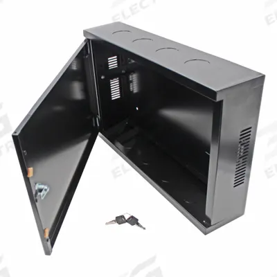 ELECTRIDUCT Network Cabinet: 2 Rack Units, 13 3/4 in x 21 1/4 in x 5 in, Black Powder Coated - Server Rack Enclosures & Network Cabinets