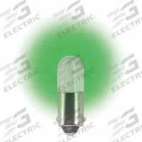 APPROVED VENDOR Compact LED Bulb: LED, Miniature Bayonet (BA9s), (T) Tubular, T3-1/4, 6.3V DC, Green (MPN L1006MB-G). Key specifications — Light Color: Green; Trade Number: 51,55,44,47,239,755,1406,1847,1850,1866,1810,1888; Voltage: 6.3V DC; Brand: APPROVED VENDOR; Bulb Shape: T3-1/4.