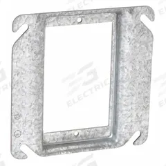 RACO Plaster Ring: Raised, 1/2 in Raised Ht, Steel, 4 in Overall Lg, 4 in Overall Wd (MPN 782). Key specifications — Brand: RACO; Material: Steel; Cover Design: Raised.