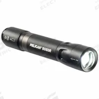 PELICAN Rechargeable Flashlight: Rechargeable, 883 lm, 2.3 hr Run Time at Max. Brightness, Black (MPN 5050R). Key specifications — Brand: PELICAN; Switch Location: Tail; Charger Style Included: Micro USB Cord; Battery Requirements - Broad: Includes Rechargeable.