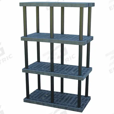 STRUCTURAL PLASTICS Plastic Shelving: 48 in x 24 in, 75 in Overall Ht - High-Durability Fixed Press-Fit Stationary Plastic Shelving