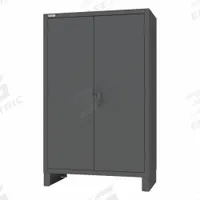 DURHAM MFG Bin Cabinet: 48 in x 24 in 78 in, 0 Shelves, 192 Bins, Yellow, Recessed/Solid, Gray, Bins (MPN HDC48-184-95). Key specifications — Bin Color: Yellow; Bin HxWxD: (48) 8 in x 15 in x 7 in; Assembled: Assembled; Cabinet Style: Bin Cabinet; Brand: DURHAM MFG; Cabinet Color: Gray; Cabinet Finish: Powder Coated; Cabinet Material: Steel.
