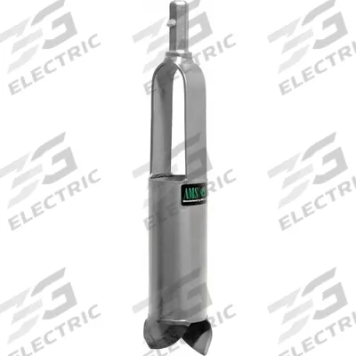 AMS Soil Auger Head: Carbon Steel Bail/Stainless Steel Cylinder, 3 1/4 in Overall Dia - Soil Auger Accessories