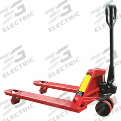 DAYTON Pallet Jack: 5,500 lb, 48 in L x 27 in W Fork Dim, 27 in, 14 in, Std Fork, Steel, Fixed Forks (MPN 490Z07). Key specifications — Brand: DAYTON; Width Between Forks: 14 in.