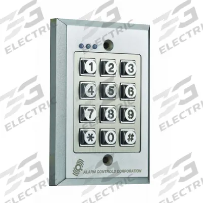 ALARM CONTROLS Keyless Access Control Keypad: 4 3/4 in Ht, 5/8 in Dp, 3 3/16 in Wd - Keypads