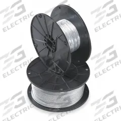 B-LINE BY EATON Wire Rope: Galvanized Steel, 7 x 7, 184 lb Working Load Limit, 500 ft Overall Lg (MPN BKW094). Key specifications — Brand: B-LINE BY EATON.