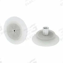 SCHMALZ Vacuum Pad Assembly: Flat, 1/4 in NPT Vacuum Port, 77.2 mm Pad Dia, Clear, 38.5 mm Pad Ht (MPN 10.01.01.15145). Key specifications — attr1019136: 10.01.01.15145; attr1019138: SCHMALZ; attr1019139: 55 A.