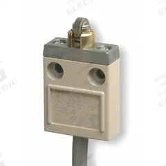 OMRON Cross Roller Plunger Limit Switch: Cross Roller Plunger, Metallic, Momentary, D4C (MPN D4C1603). Key specifications — attr1019632: OMRON; attr1019639: 9.8 ft Cable (SJT(O)); attr1019655: Stainless Steel; attr1023447: D4C.