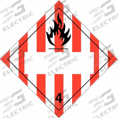 BRADY Container Placard: 4, 10 3/4 in x 10 3/4 in, 10 3/4 in Label Ht - Class 4: Flammable Solids