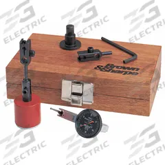 TESA BROWN & SHARPE Dial Test Indicator & Mini Mag Base: 0.0005 in to 0.03 in, Vertical, Inch (MPN 599-7755-1). Key specifications — attr1184109: 0-15-0; attr1184123: 599-7755; attr1184158: 0.0005 in; attr1200917: Dial Test Indicator & Mini Mag Base; attr1184127: 599-7755-1; attr1184167: TESA BROWN & SHARPE; attr1184108: +/- 0.0005 in; attr1184144: Certificate of Accuracy and Traceability.