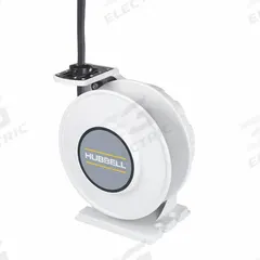 HUBBELL WIRING DEVICE-KELLEMS Extension Cord Reel: Ratchet Lock, 40 ft Cord Lg, 10 AWG, SOW, White (MPN HBLW40103W). Key specifications — Retractable Cord Ending NEMA Configuration: Bare Wire; Voltage: 600V AC; Brand: HUBBELL WIRING DEVICE-KELLEMS.