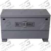 BETTER BUILT Chest-Style Jobsite Box: 48 in W x 24 in D x 28 1/2 in H, 16 cu ft, Recessed Padlock (MPN 2048-BB). Key specifications — attr1116233: Gray; attr1116253: BETTER BUILT; attr1222022: Recessed Padlock - Lock not included.