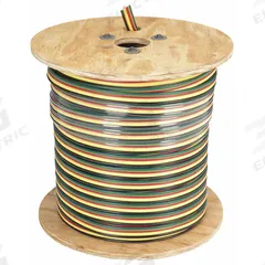 SOUTHWIRE Flat Submersible Pump Cable: 600 V, 3 Conductors, 500 ft Lg, 10 AWG, Black/Red/Yellow (MPN 56366302). Key specifications — Manufacturer Part Number: 56366302; Grounding Conductor Insulation Color: Green; Grounding Conductor Material: Copper; Grounding Conductor Size: 10 AWG; Standards: UL Listed; Product Type: Flat Submersible Pump Cable; Brand: SOUTHWIRE.