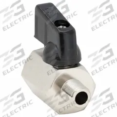 APPROVED VENDOR Manual Two-Way Ball Valve: 1/8 in, Nickel-Plated Brass, Straight, MNPT x FNPT, Wedge (MPN G-DCMV-18). Key specifications — Brand: APPROVED VENDOR; Handle: Wedge.