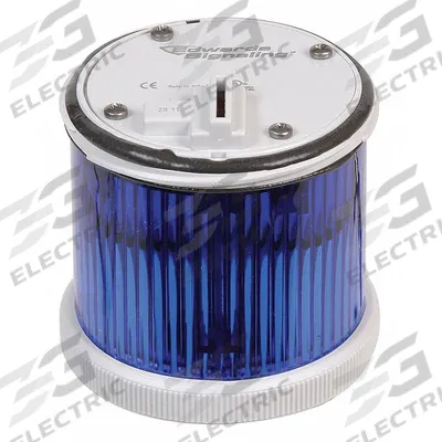 EDWARDS SIGNALING Stacklight Warning Light: Flashing/Steady, 24V AC/24V DC, Blue - Multimode Light Modules