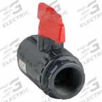 ASAHI Manual Two-Way Ball Valve: 1 1/4 in, PVC, Straight, 150 psi Max. Pressure (CWP), One-Piece (MPN 161071012). Key specifications — attr1008170: ASAHI; attr1017899: Tee.