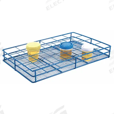 HEATHROW SCIENTIFIC Tube Rack: Wire, Blue, (24) Wells, 24 Compartments - Lab Storage Racks